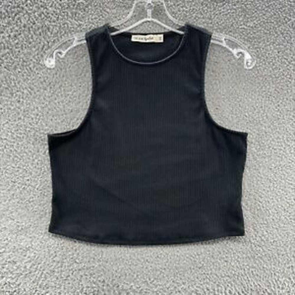 Live To‎ Be Spoiled Crop Top Women's Size Large Black Crop Top Ladies L